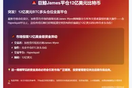 巨鲸James平仓12亿美元比特币