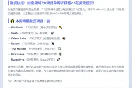 本周7笔大额融资，Worldcoin获1.35亿居首
