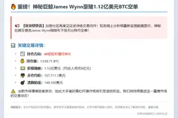 James Wynn做空1037 BTC 40倍杠杆