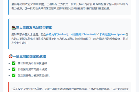 巴分配2000兆瓦电力用于比特币挖矿