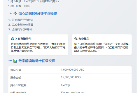 巨鲸James Wynn平仓10亿美元BTC空单，亏1586万