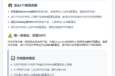 比特币ETF流入创纪录