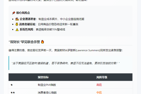 耶伦预警美经济衰退