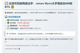巨鲸James Wynn加仓659枚BTC