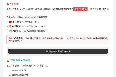 比特币暴跌致 James Wynn 损失1430万