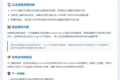 GENIUS 稳定币法案将进行参议院表决