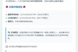 巨鲸再转2037亿枚PEPE至币安