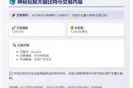 鲸鱼40分钟前提取1200枚BTC