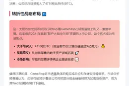 GameStop买入4710枚BTC