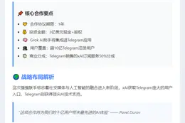 Telegram获xAI 3亿美元投资