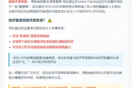 美联储：经济衰退风险定价40%-50%