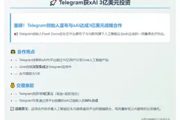 Telegram获xAI 3亿美元投资