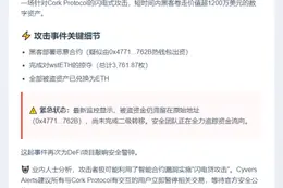 Cork Protocol遭黑客攻击损失1200万美元