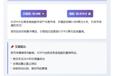 SOPH开盘0.088美元，现跌至0.07412