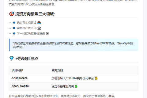 Metalayer始发2500万美元加密基金