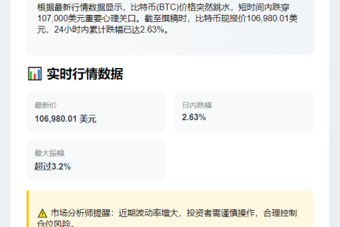 BTC失守10.7万