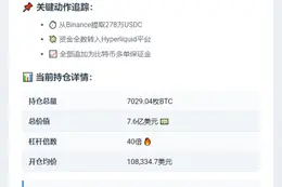 James Wynn增持278万USDC，持仓达7.6亿
