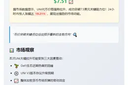 UNI冲破7.5美元大关