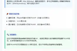 特朗普支持者SKY向Bybit充值10万枚TRUMP