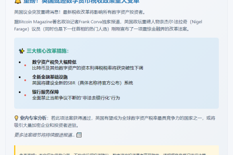 英国新法案拟降低比特币资本利得税