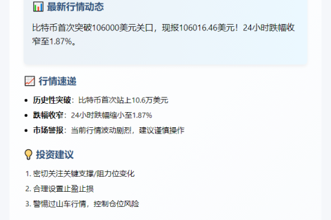 比特币破10.6万美元