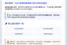 "Upbit上线FLOCK、FORT新交易对"