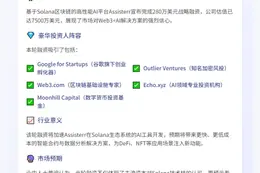 Solana AI平台Assisterr融资280万美元