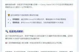 Canary Staked CRO ETF申请上市