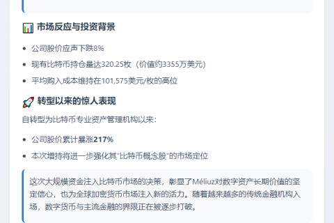 巴西金融科技Méliuz拟募7860万美元加码比特币
