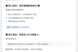 巨鲸错失千万收益，卖空BTC再亏247万