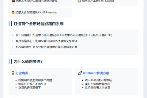 GoQuant获400万美元种子轮融资，GSR领投