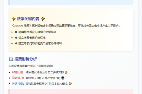 美参院凌晨表决稳定币法案