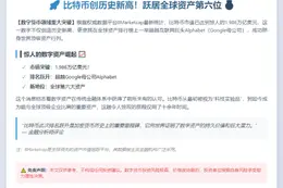 比特币跻身全球资产榜第六