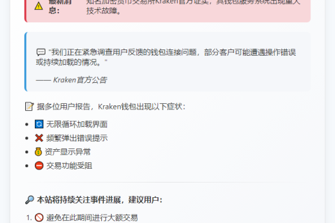 KRAKEN调查钱包连接问题