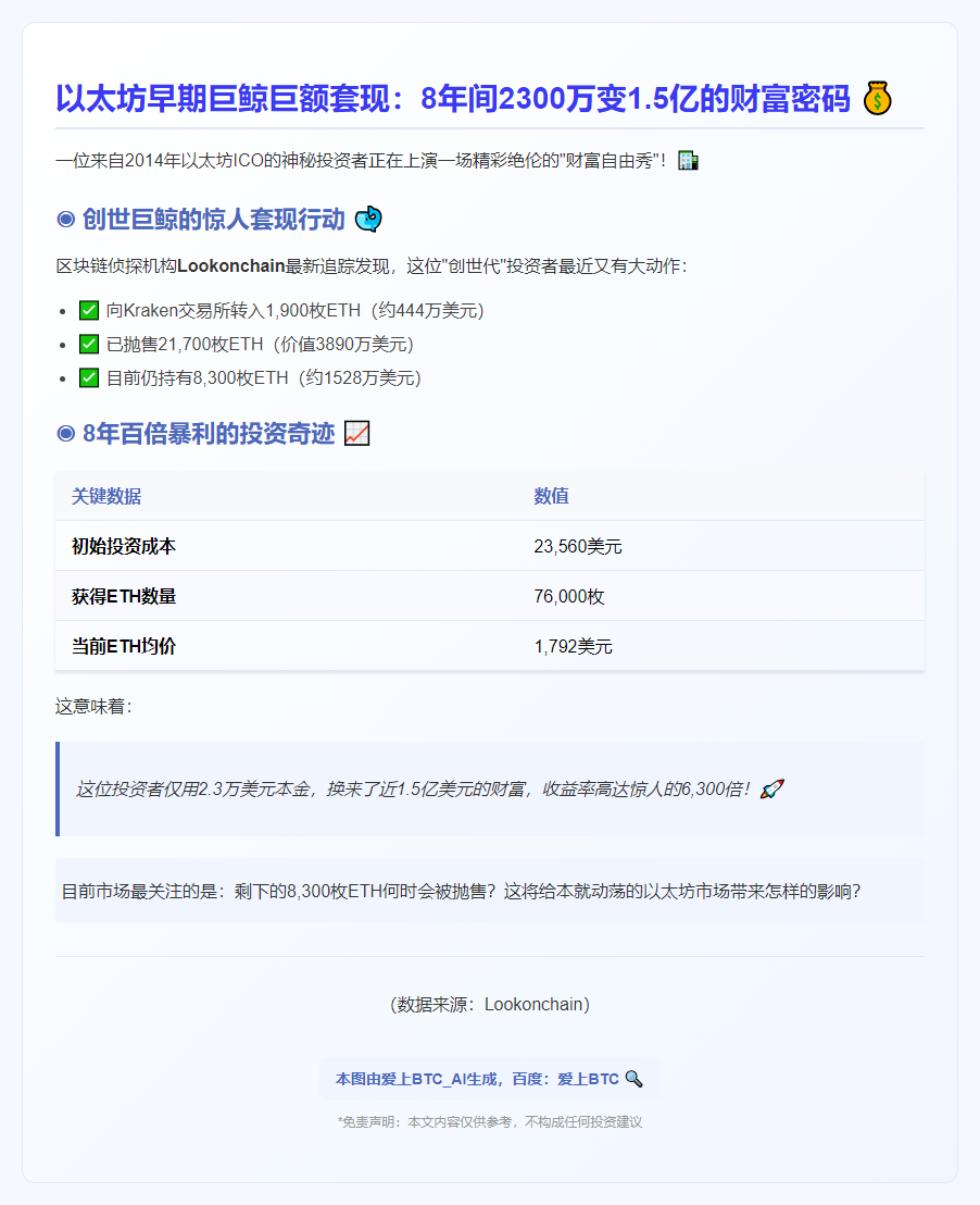 以太坊ICO持币者仍在抛售8300枚ETH