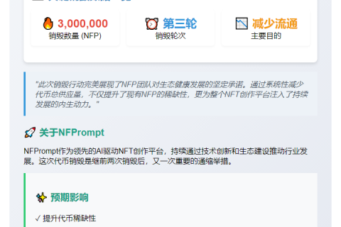 "NFP销毁300万代币完成第三轮"