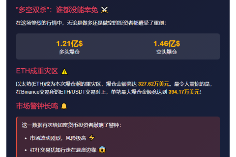 24 小时爆仓 2.67 亿，多空双杀