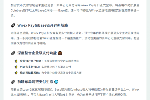 Wirex Pay拓展至Base网络