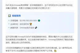 "Uniswap交易量破3万亿美元"