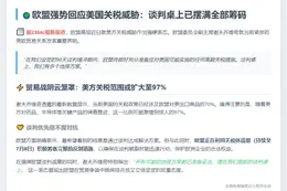 欧盟准备应对美关税