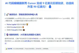 AI编辑器Cursor获9亿美元融资