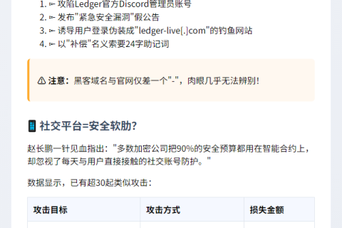 赵长鹏：社交账号是加密安全最弱环节
