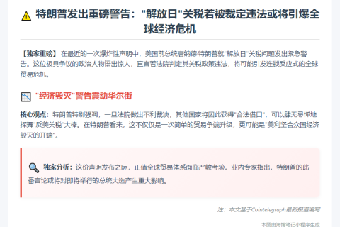特朗普：若关税裁定违法，美恐遭报复