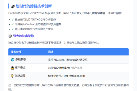 "Cardano创始人推出比特币DeFi协议"