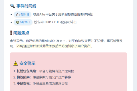 慢雾余弦：Alby钱包余额被转
