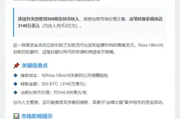 丝路创始人获赠300枚BTC
