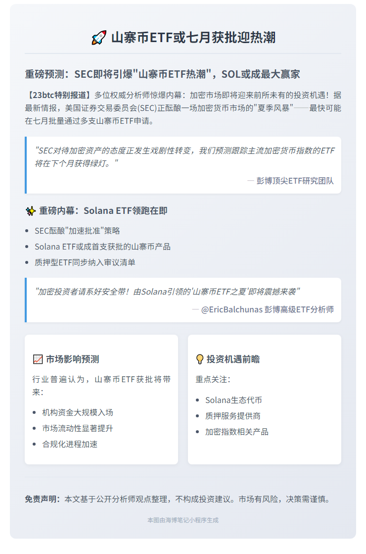 "山寨币ETF或七月获批迎热潮"