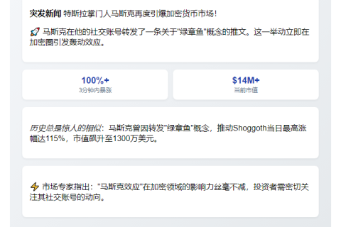 马斯克转推引爆SHOGGOTH暴涨