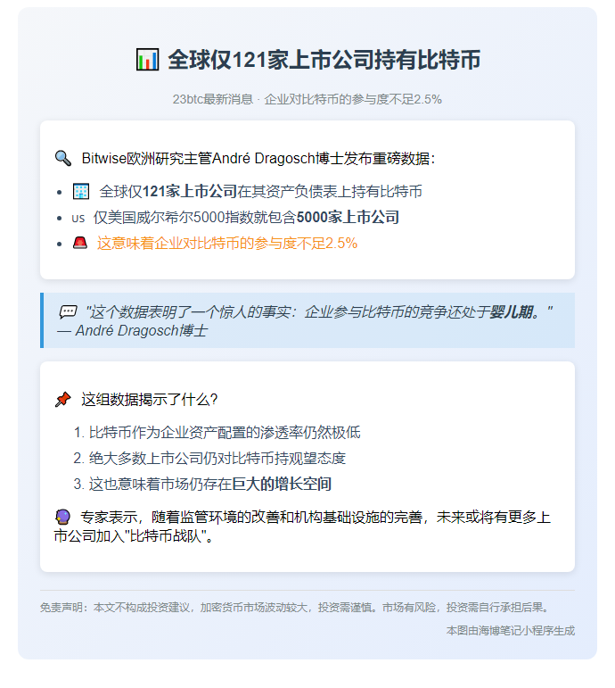 全球121家上市公司持有比特币