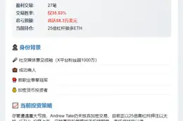 网红Andrew Tate交易亏损58万美元